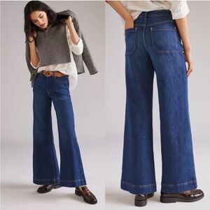 Maeve Anthropologie Jada High Rise Wide Leg Jeans Blue Size 26
